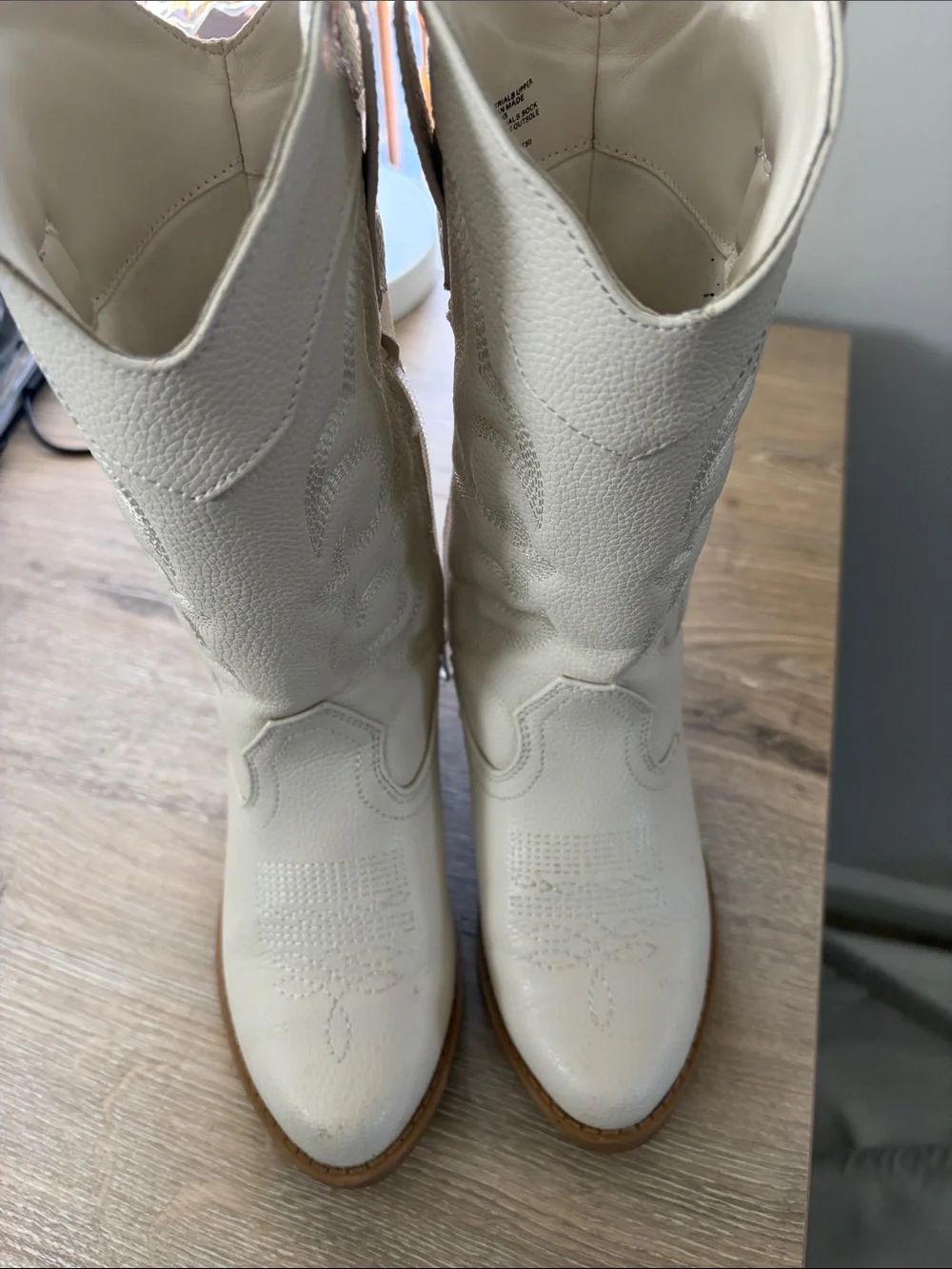Cat & Jack Cream Kids' Western Boots